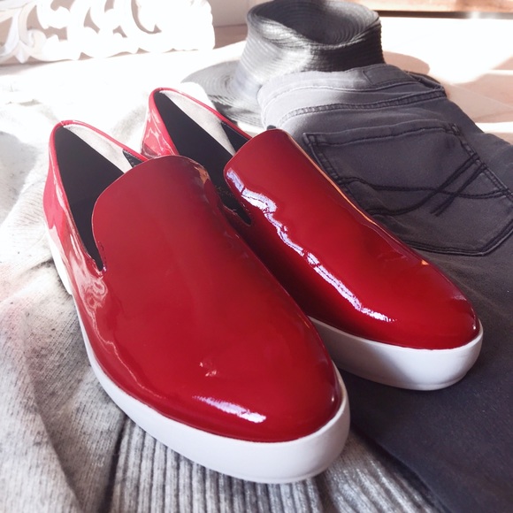 Donna Karan Shoes - Donna karan red patent leathers slip on loafers